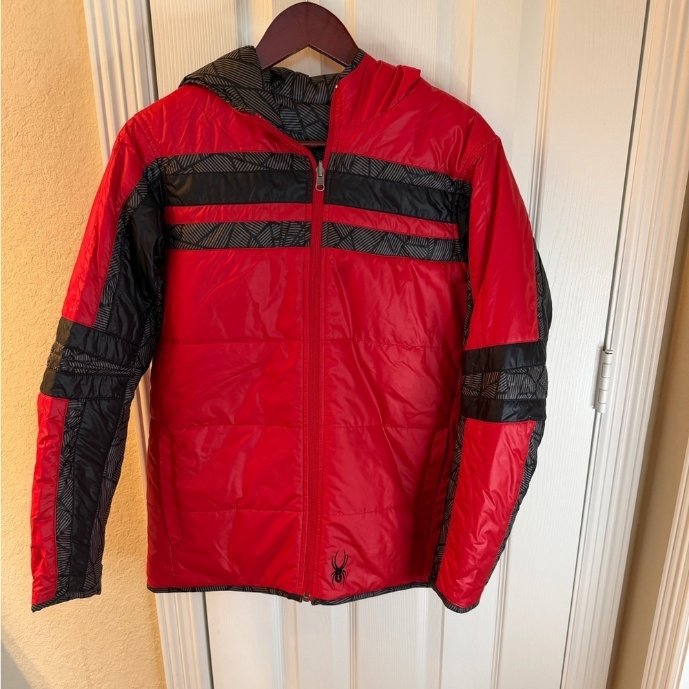 Spyder reversible  Red and Black Hooded Jacket
